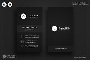 Dark Minimal Vertical Business Card