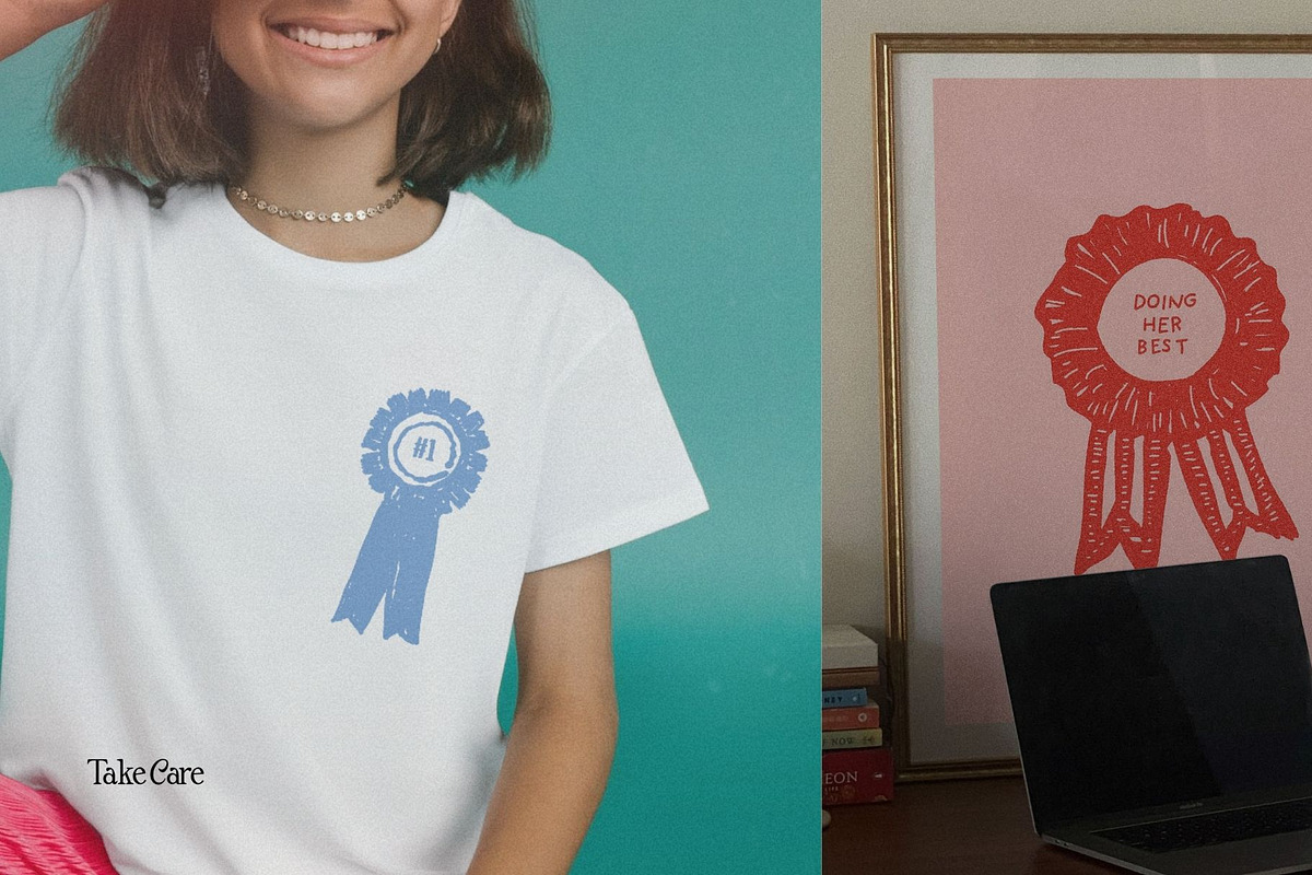 Whimsical Hand Drawn Award Ribbons, an Object Graphic by Take Care Creative (Photo 6 of 10)