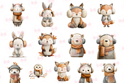 Cute Winter Animals Clipart, an Illustration by Markicha Art (Thumbnail 3 of 5)