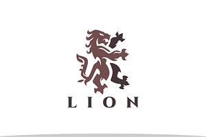 Elegant Lion Heraldry Logo