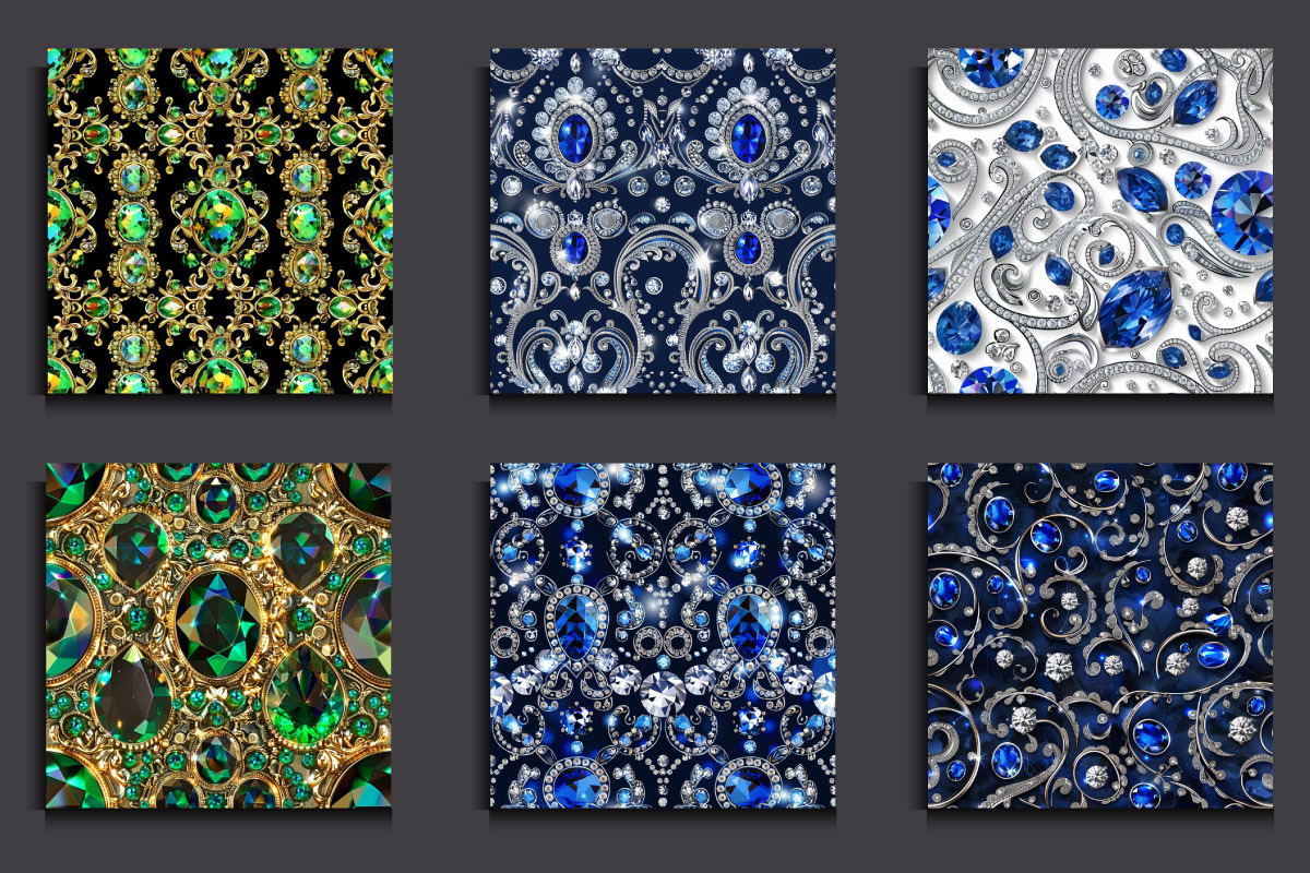 Emerald Gemstones Seamless Pattern, a Pattern Graphic by protabsorkar11 (Photo 2 of 5)