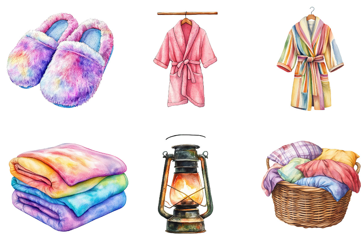 Watercolor Pajama Time Clipart, an Illustration by Designking (Photo 3 of 5)