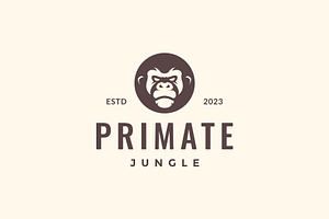 primate gorilla portrait logo, a Branding & Logo Template by devastd