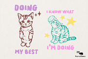 Hand-Drawn Funny Cat Quotes, an Object Graphic by Lazy Cat (Thumbnail 4 of 8)