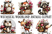 Whimsical Woodland Animal Clipart, a Seasonal Illustration by OK Design (Thumbnail 2 of 6)