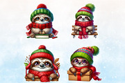 Watercolor Christmas Funny Cute slo, a Seasonal Illustration by Rose Art (Thumbnail 2 of 7)