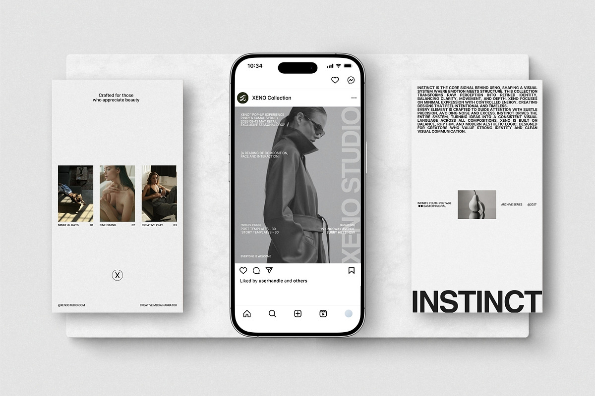 XENO | Instagram Post & Story (III), a Social Media Template by The Aesthetic Studio (Photo 4 of 10)