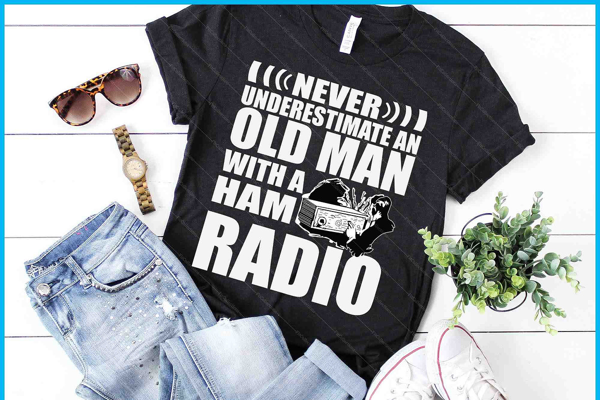 Old Man Ham Radio Dad SVG PNG, an Object Graphic by Creativeusart (Photo 1 of 4)