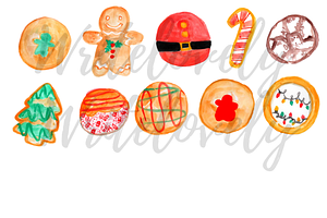 Watercolor Holiday Cookie Clipart