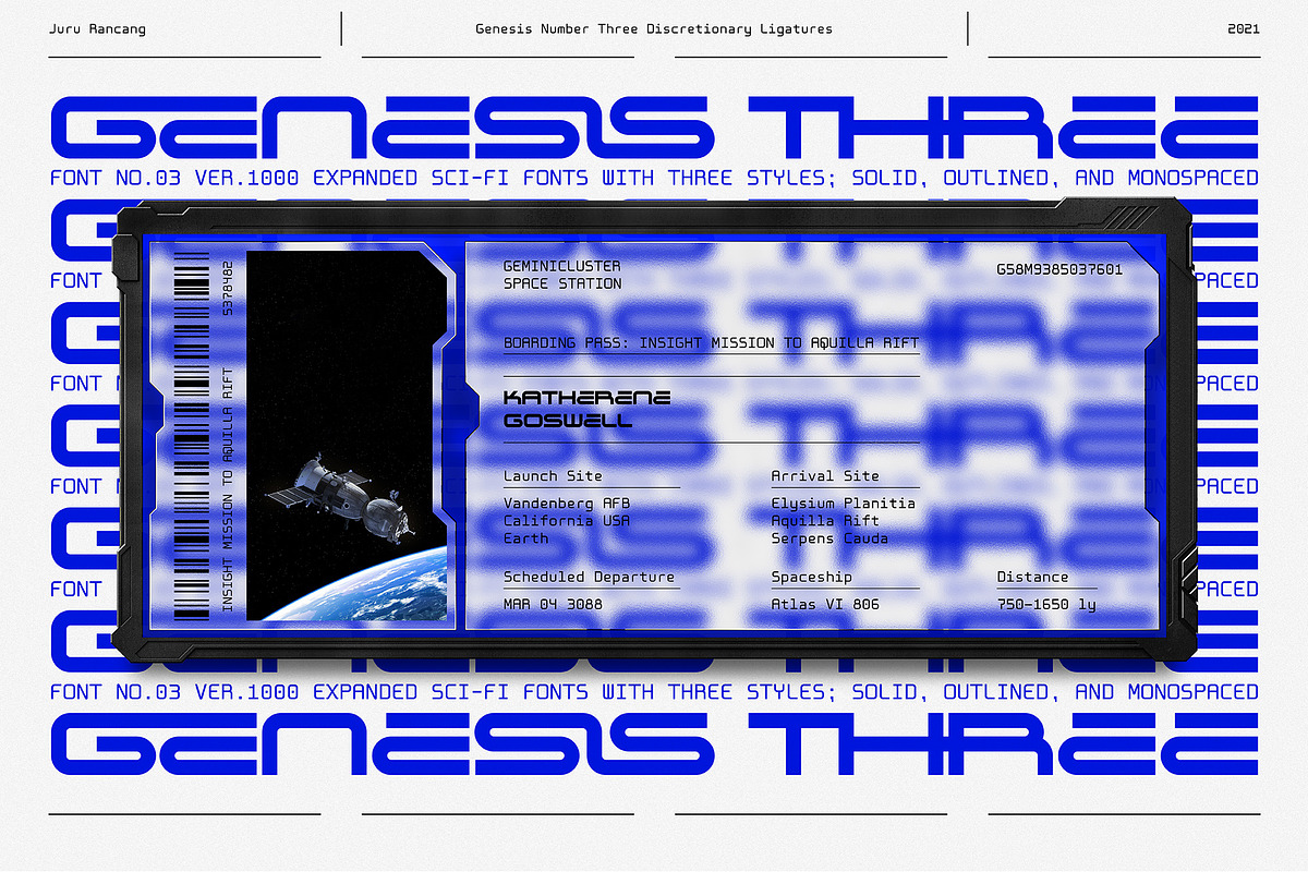 Genesis Three Expanded Sci-Fi Fonts, a Font by Juru Rancang Studio (Photo 11 of 12)