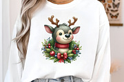Cute Christmas Reindeer Clipart PNG, an Illustration by SinaCreation (Thumbnail 4 of 7)