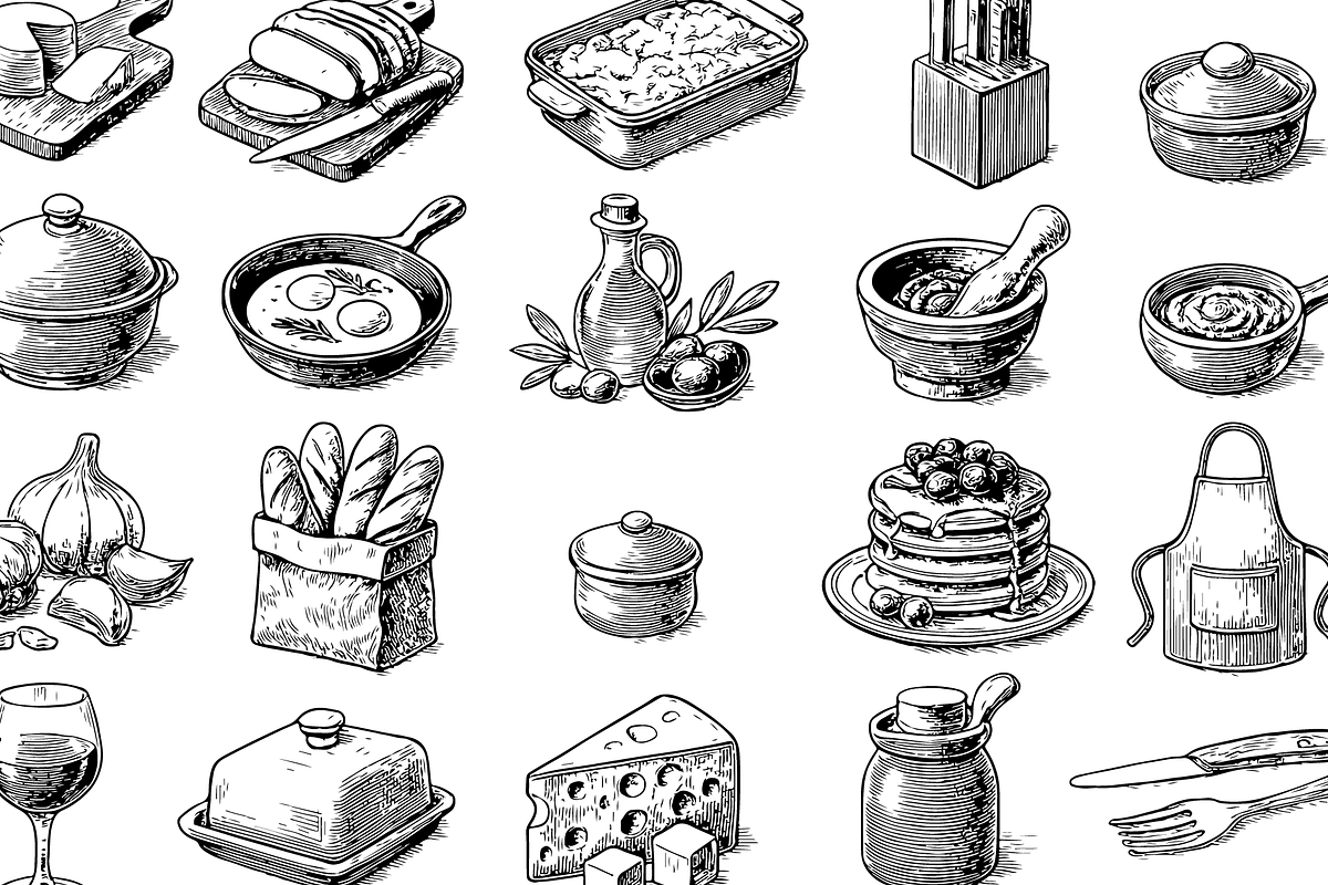 Kitchen Food & Utensils Set, an Object Graphic by RT Studio (Photo 4 of 4)