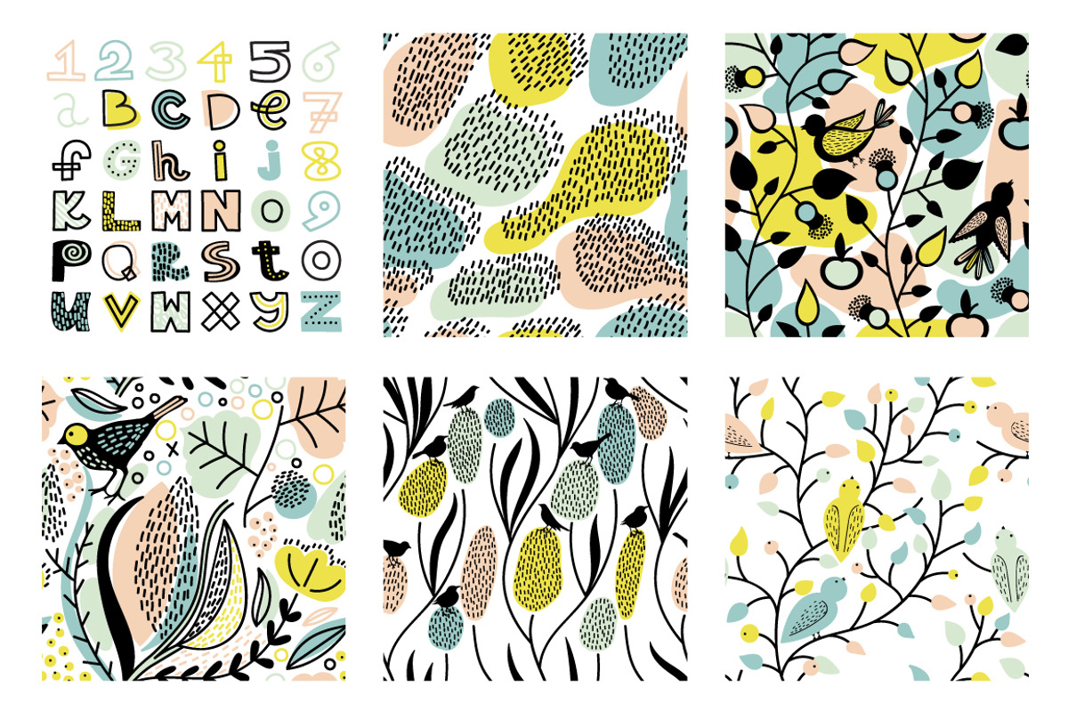 Birds&Plants, a Pattern Graphic by Daria Miazhevich (Photo 2 of 3)