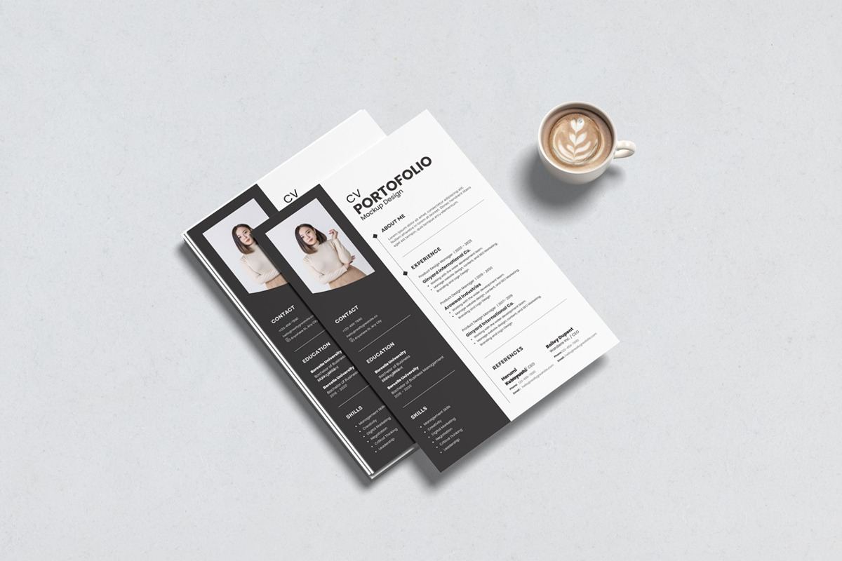 Portofolio CV Resume A4 Paper Mockup, a Books & Magazine Mockup by Graphic Deal (Photo 4 of 5)