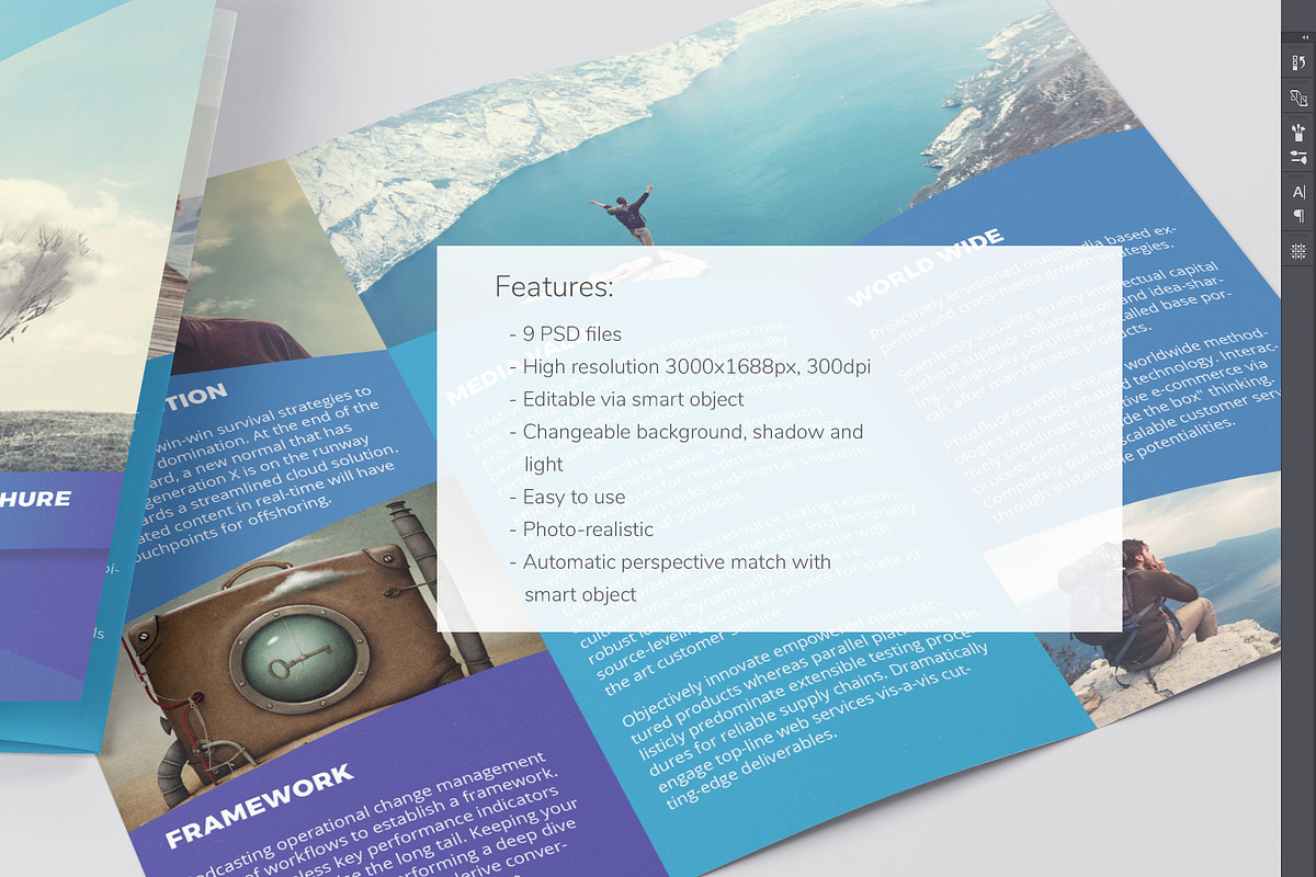 Tri Fold Brochure Mockup, a Print Template by zokidesign (Photo 2 of 16)