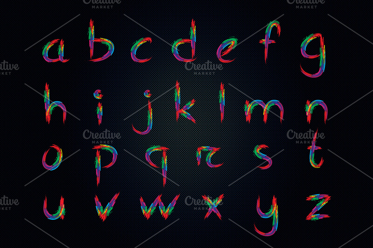 Colorful Brushy Font Rainbow Font 2 preview 4