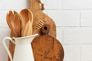 Kitchen utensils made of wood and me, a Food & Drink Photo by Olena Rudo