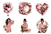 Valentines Day Clipart PNG Girly, an Illustration by CreationArt (Thumbnail 4 of 5)