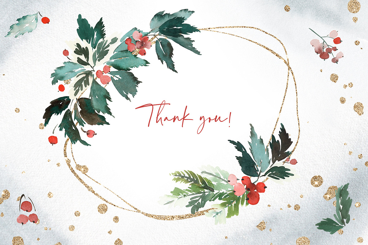 Christmas Watercolour Set | 90 PNG, a Card Template by Karma (Photo 12 of 12)