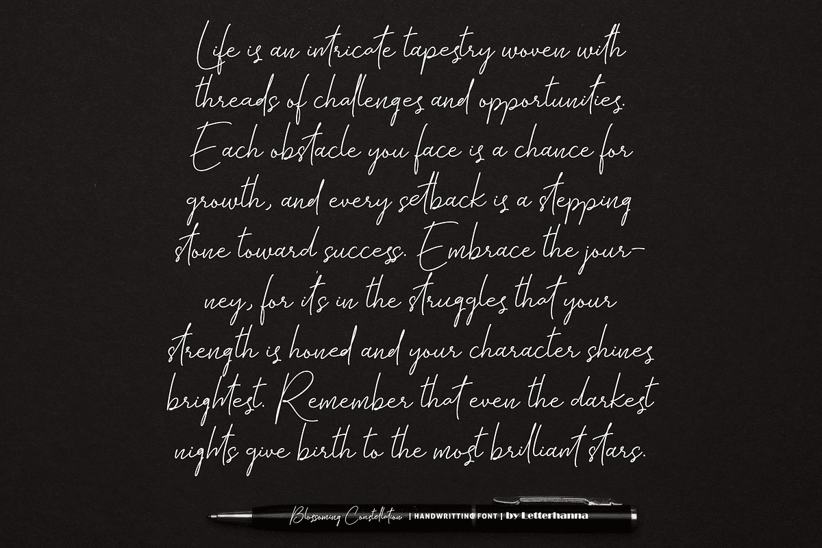 Blossoming Constellation Font, a Handwritten Font by Letterhanna Studio (Photo 8 of 13)