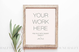 Rustic Wooden Frame Mockup, a Poster Template by HALFTOUNE