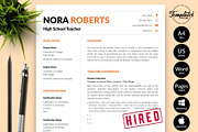 Teacher CV Bundle / Resume - Nora, a Resume Template by Templates Design Co. (Thumbnail 1 of 17)