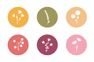 Simple cutout flower illustrations, an Illustration by okskukuruza