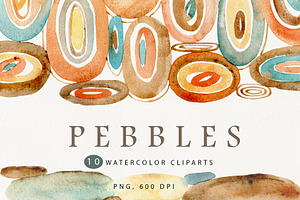 Watercolor abstract earthy clipart