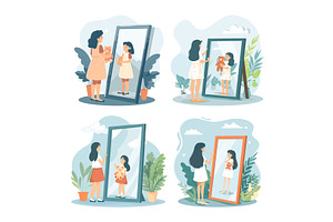 Inner child cartoon vector scene, a Person Illustration by Valerie Bodnar