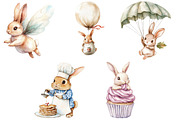 Cute Bunny Clipart Bundle, an Illustration by Pixels.Craft (Thumbnail 6 of 7)