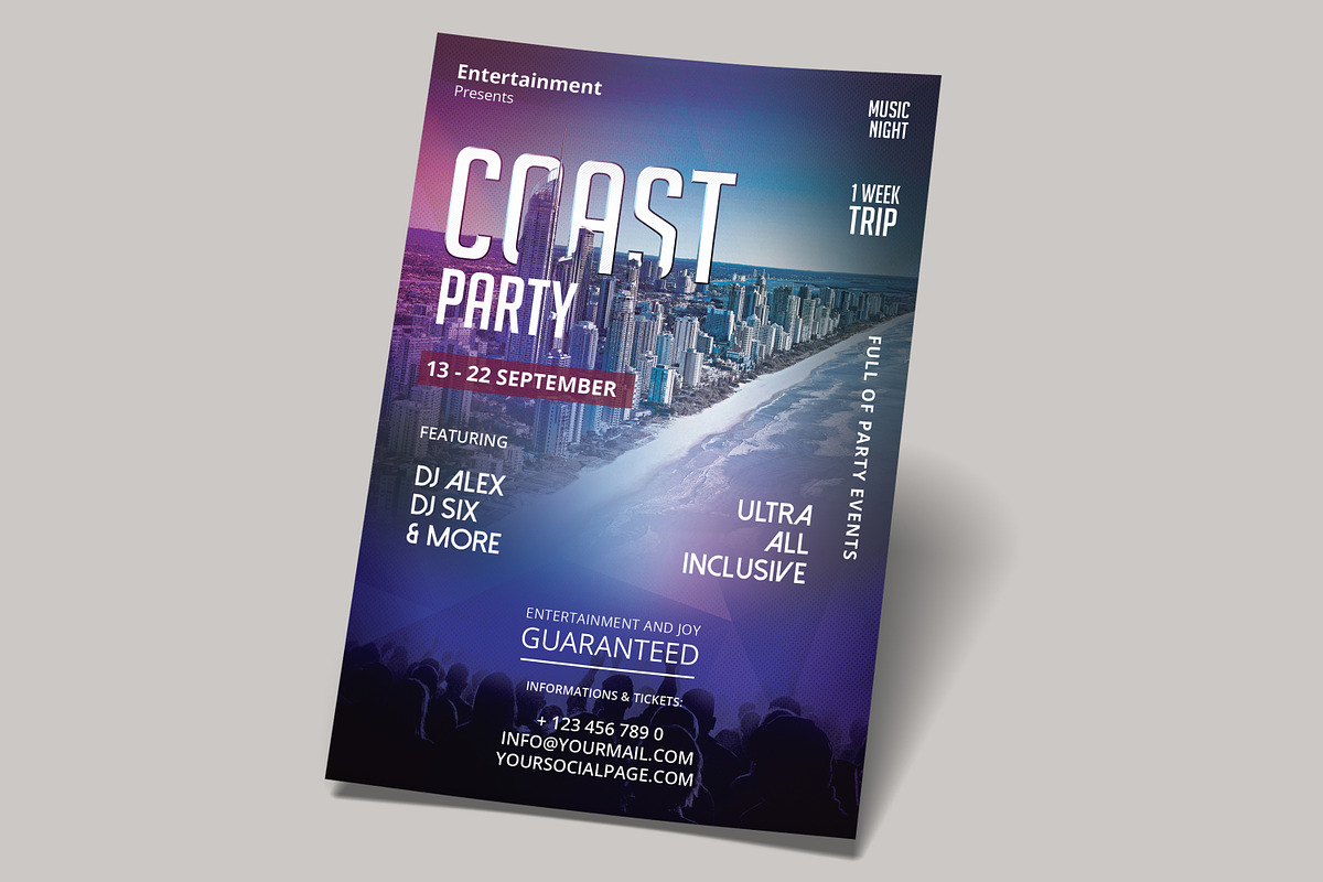 Coast Party PSD Flyer Template, a Flyer Template by Naim Selmani (Photo 2 of 3)