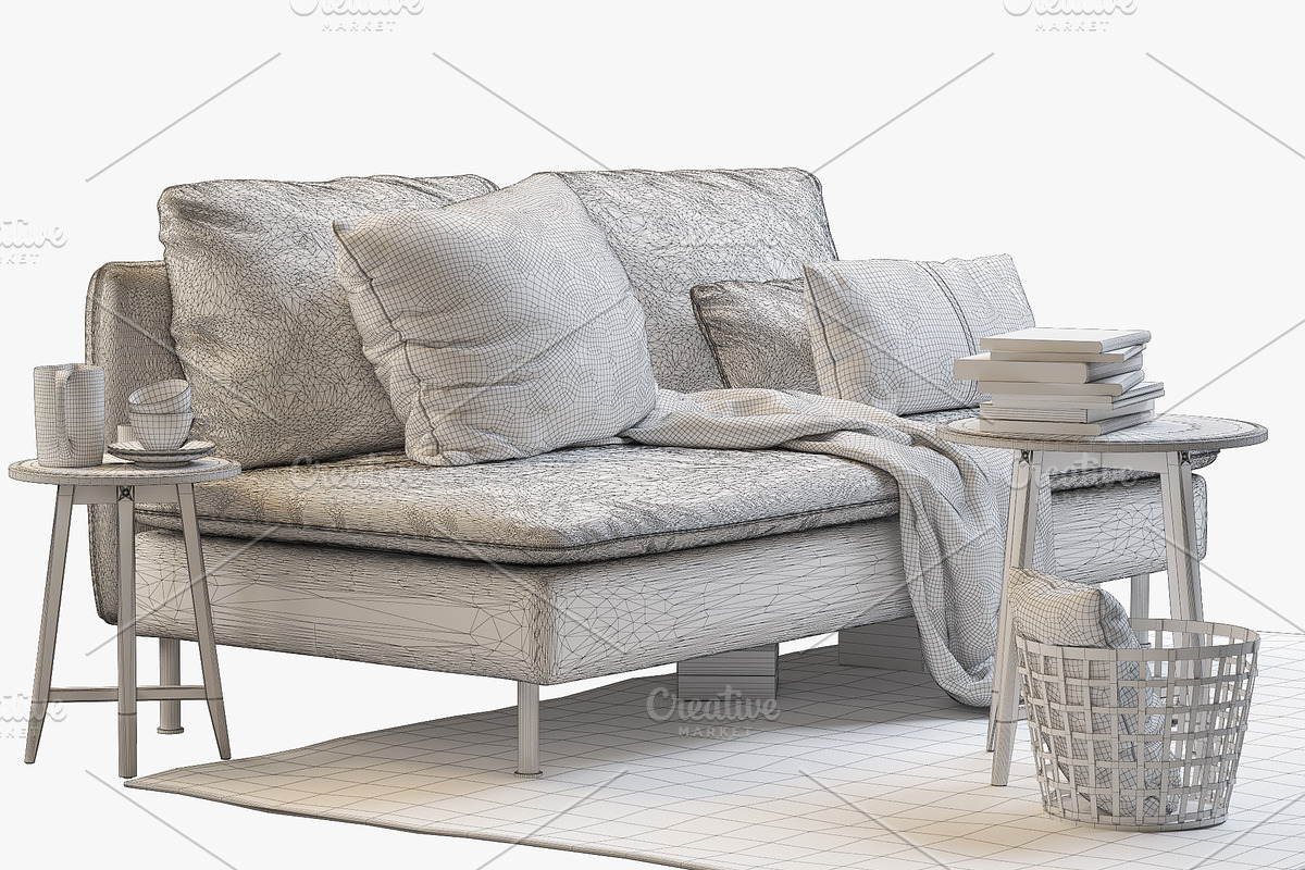 Two-seat sofa 3d model, a Furniture 3D Model by 3dmitruk (Photo 6 of 11)