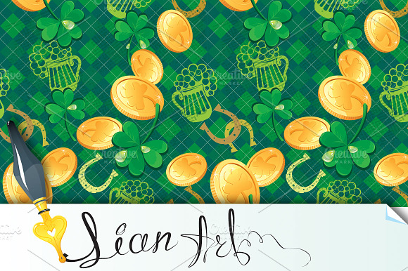 Seamless Saint Patrick Day Pattern.