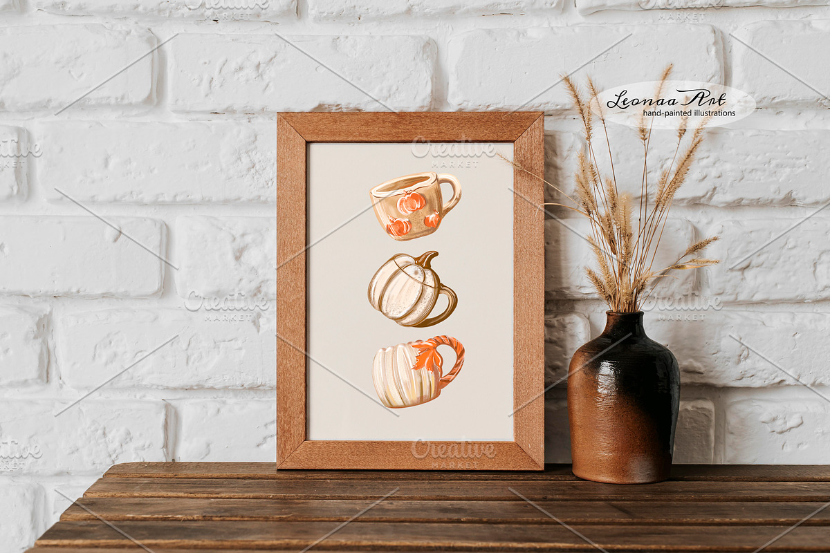 Autumn Mugs Clip Art Collection, a Seasonal Illustration by Leonaa art (Photo 11 of 13)