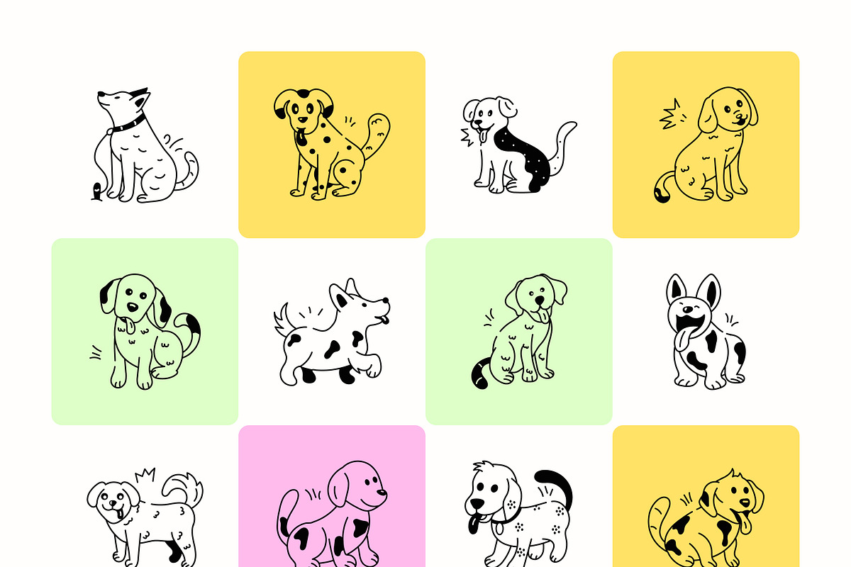 Dog Doodle Icons, a Solid Icon by Prosymbols (Photo 6 of 8)