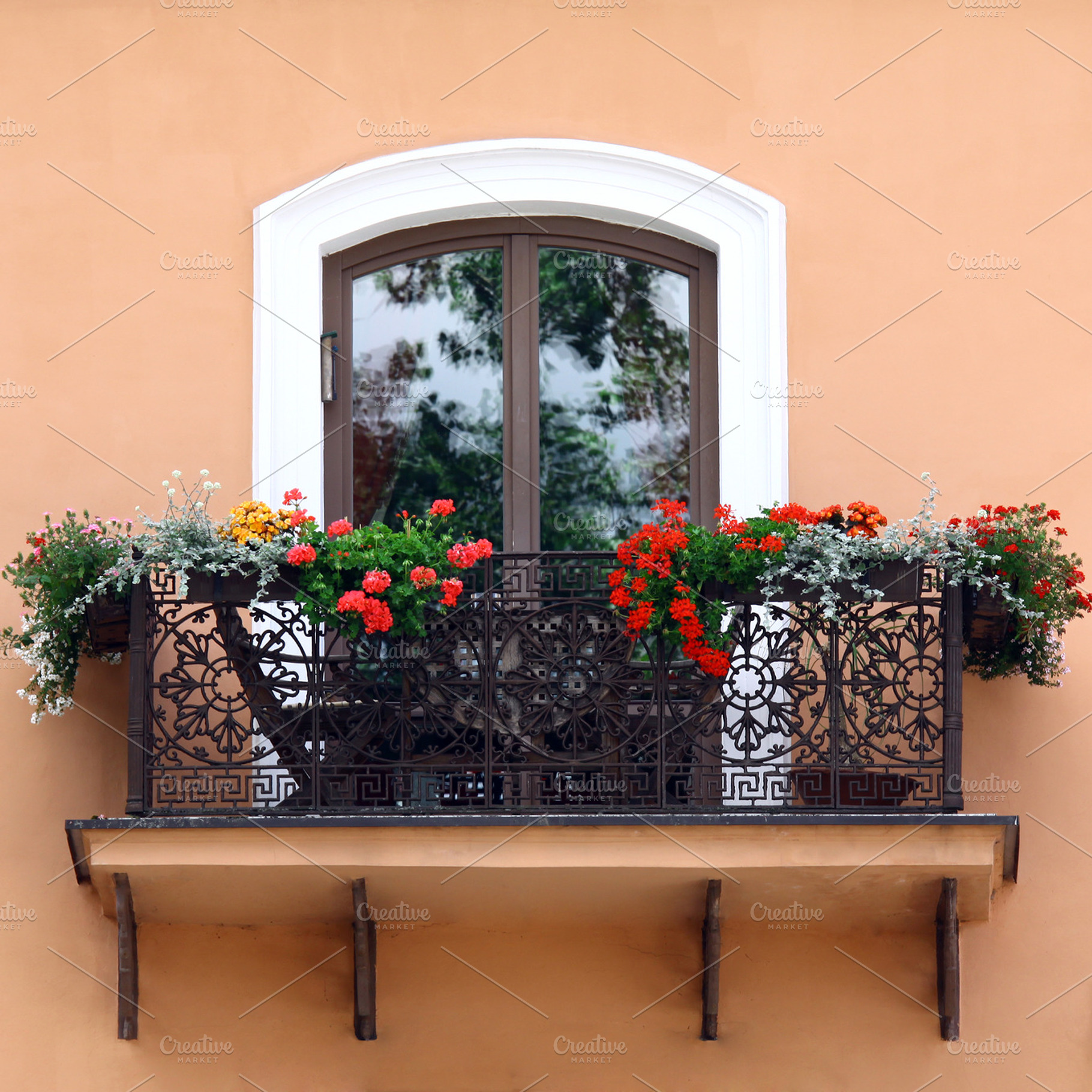 Classic balcony with flowers, an Architecture Photo by BOOCYS