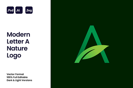 Modern Letter A Nature Logo, a Branding & Logo Template by Luxury Logos