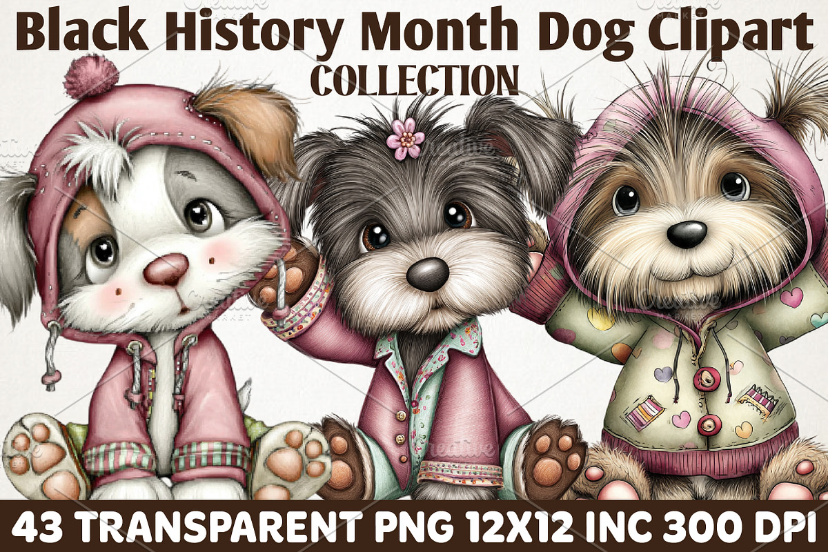 Black History Month Dog Clipart, an Animal Illustration by RobertsArt (Photo 1 of 6)