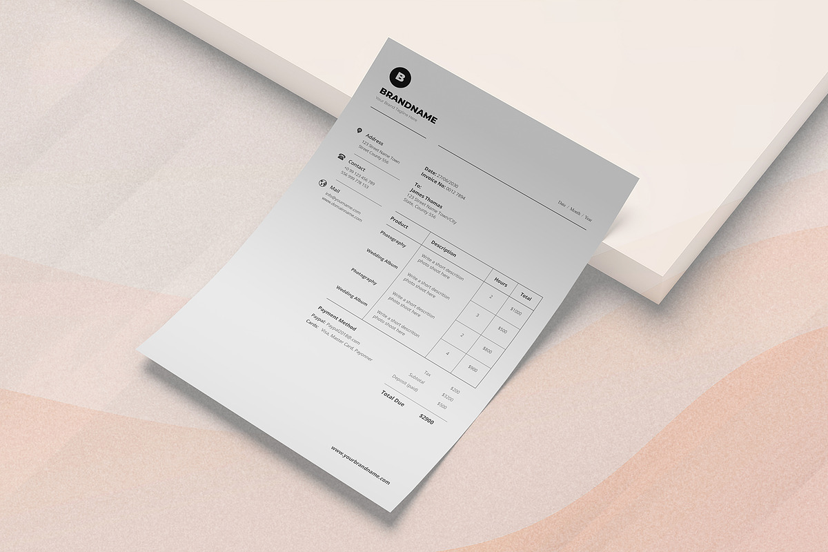 Canva Invoice, a Stationery Template by DesignDevisers (Photo 4 of 9)