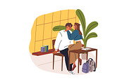Teenagers love couples dating set, a Person Illustration by Good Studio (Thumbnail 6 of 9)