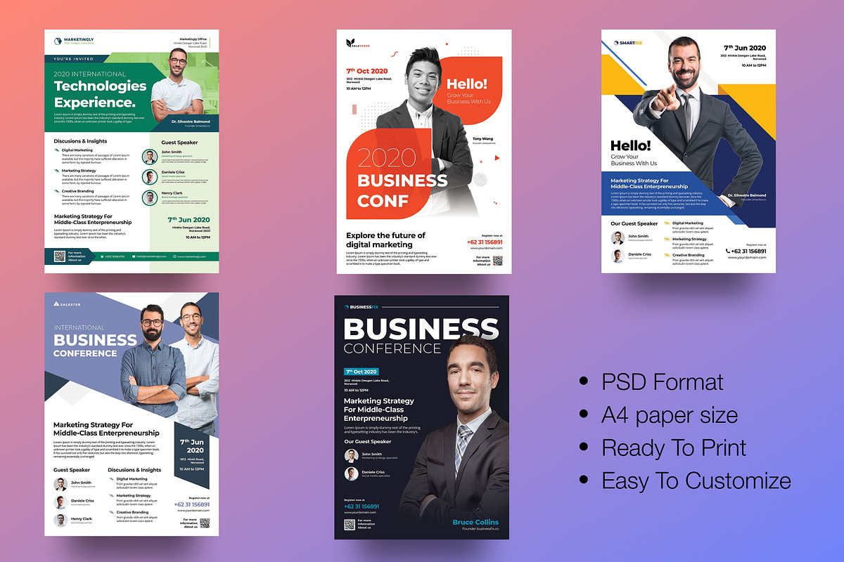 Business Conference Flyer Bundle, a Flyer Template by deTheme