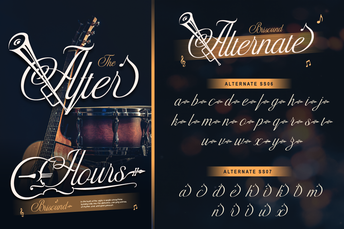 Brisound, a Script Font by Burntilldead (Photo 9 of 12)