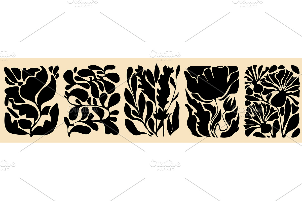 Abstract groovy leaves collection, an Object Illustration by art PVP - market
