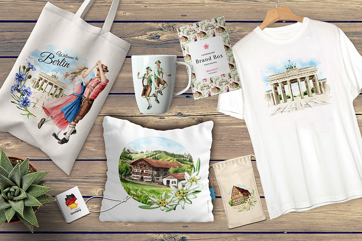 Welcome to Germany. Watercolor set, an Illustration by Daria Ustiugova (Photo 15 of 15)