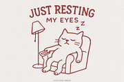 Just Resting My Eyes Cat PNG, Funny, an Illustration by SharpMarketplace (Thumbnail 1 of 9)
