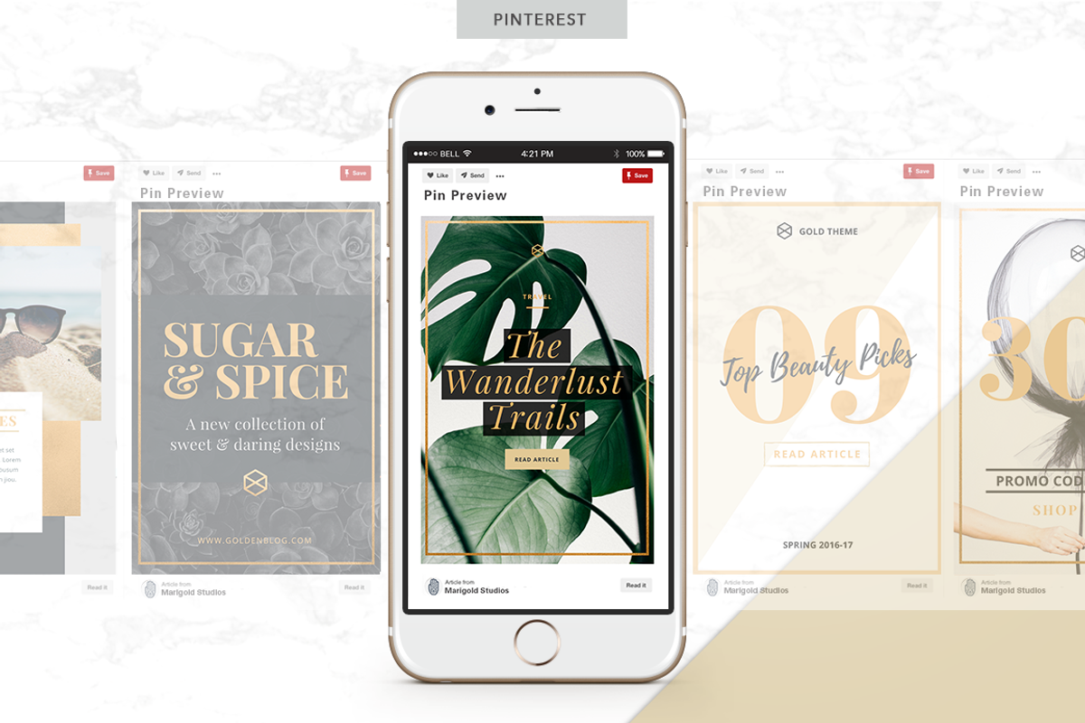 CANVA & PPT | Golden Social Media, a Social Media Template by Marigold Studios (Photo 9 of 12)