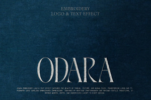ODARA Embroidery Logo & Text Effect, a Texture Graphic by Universo Gaia @doyougaia