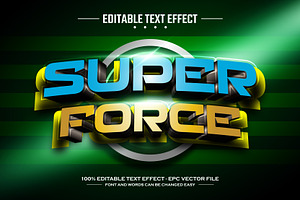 Super Force 3D Editable Text Effect