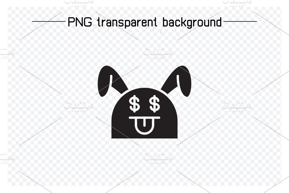 Cute Rabbit Emoticons Set, a Solid Icon by Designfour (Photo 2 of 7)