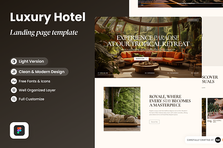 Royale - Luxury Hotel Landing Page, a Landing Page Template by SLAB! Design